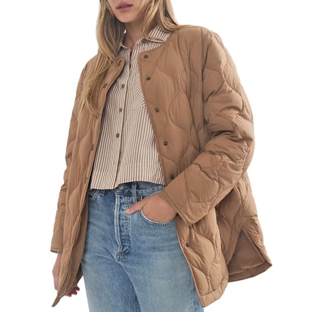 Marine Layer Tan Puffer Jacket